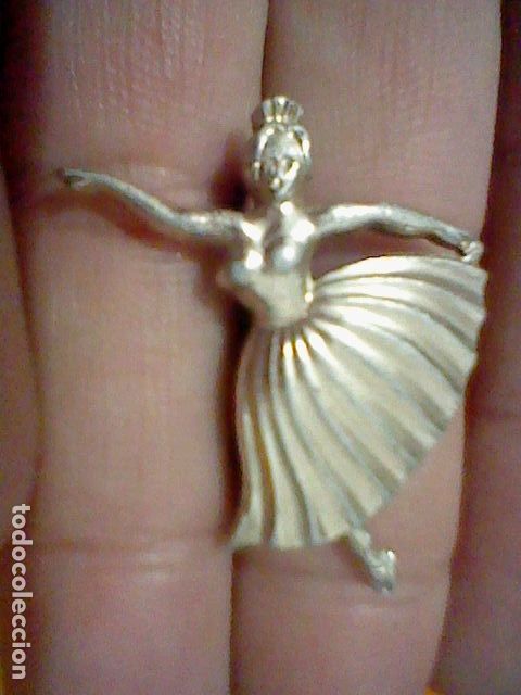 Vintage: BROCHE ANTIGUO BAILARINA BICOLOR TEM&Aacute;TICA DANZA - Foto 3