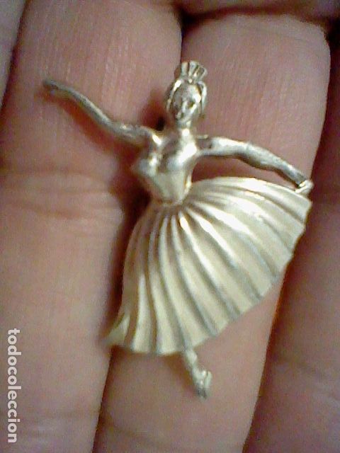 Vintage: BROCHE ANTIGUO BAILARINA BICOLOR TEM&Aacute;TICA DANZA - Foto 1