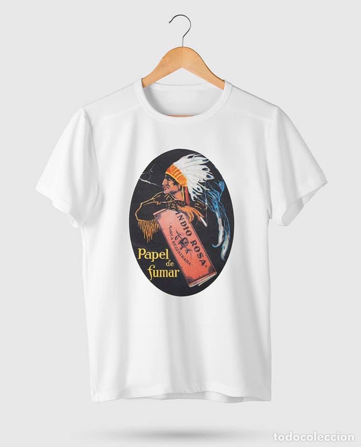 Vintage: Camiseta papel de fumar Indio Rosa - Foto 1
