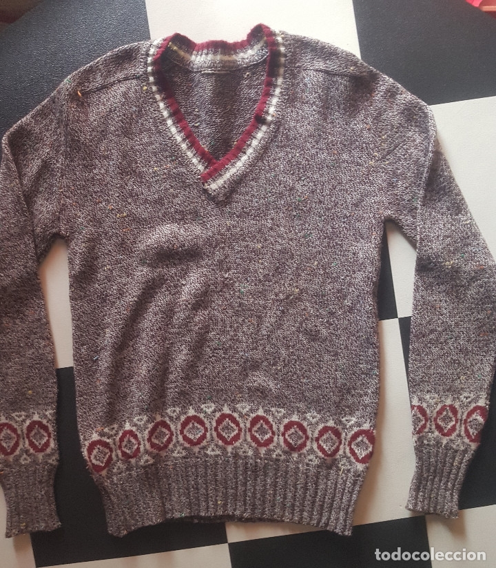 Vintage: VINTAGE JERSEI PICO MARRON A&Ntilde;OS 60 MOD - Foto 1