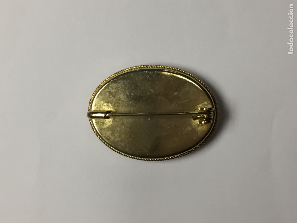 Vintage: Broche de lat&oacute;n pintado a mano /B79 - Foto 4