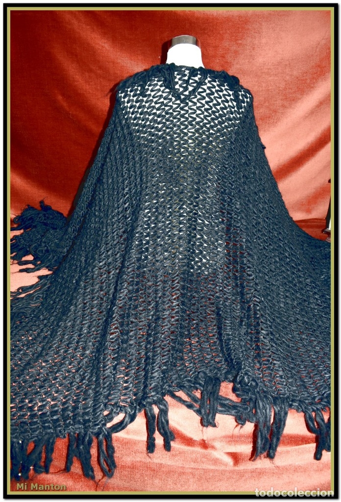 Vintage: Chal  capa manton invierno de gran tama&ntilde;o - Foto 1