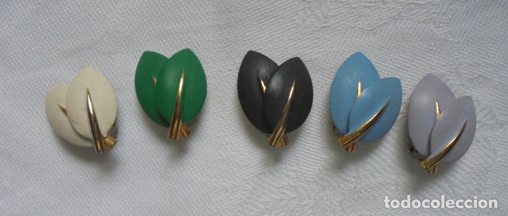 Vintage: Lote vintage 5 pendientes de clip - Foto 1