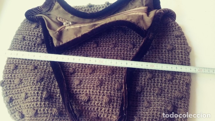 Vintage: bolso de ganchillo y terciopelo - Foto 3