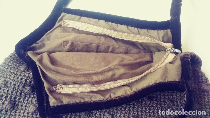 Vintage: bolso de ganchillo y terciopelo - Foto 4