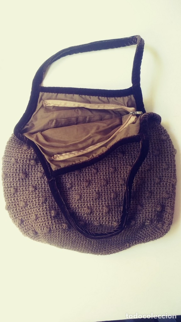 Vintage: bolso de ganchillo y terciopelo - Foto 5