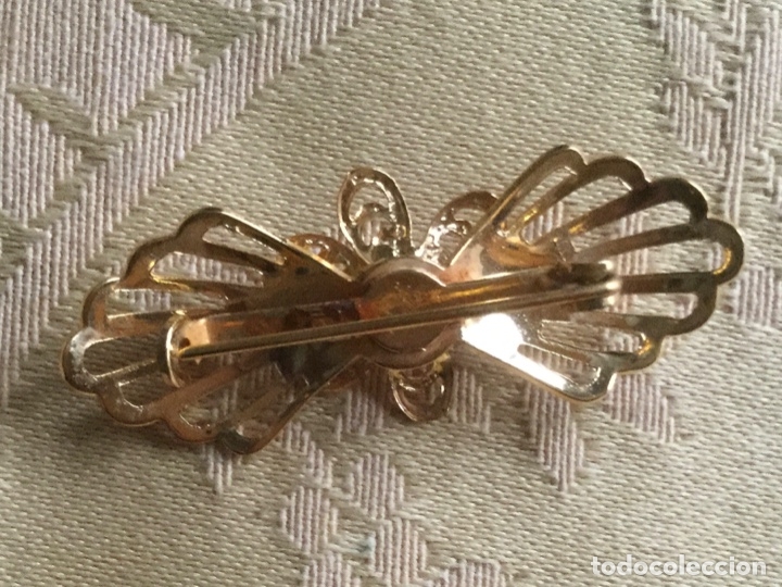 Vintage: BROCHE VINTAGE DORADO CON PERLA CENTRAL - Foto 3