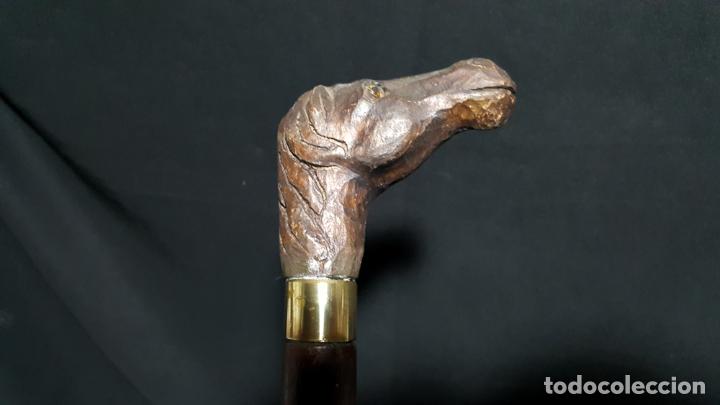 Vintage: BASTON CABEZA DE CABALLO, TALLA DE MADERA - Foto 3