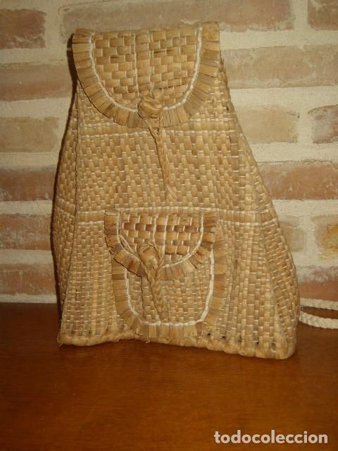 Vintage: MOCHILA DE JUNCOS ARTESANAL.SIN USO. - Foto 1