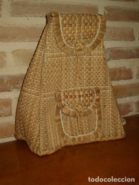 Vintage: MOCHILA DE JUNCOS ARTESANAL.SIN USO. - Foto 4