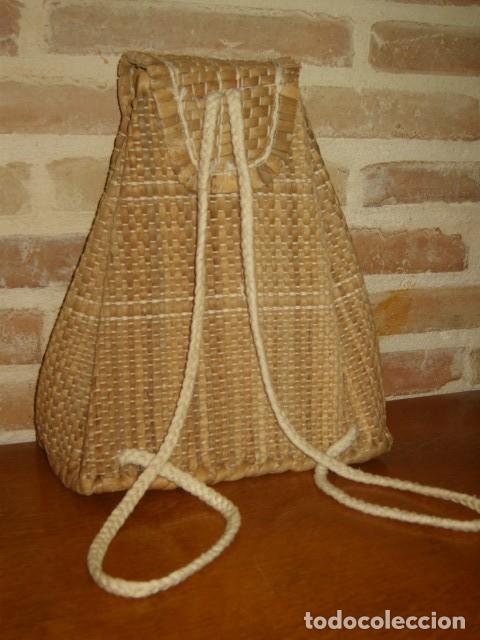 Vintage: MOCHILA DE JUNCOS ARTESANAL.SIN USO. - Foto 5