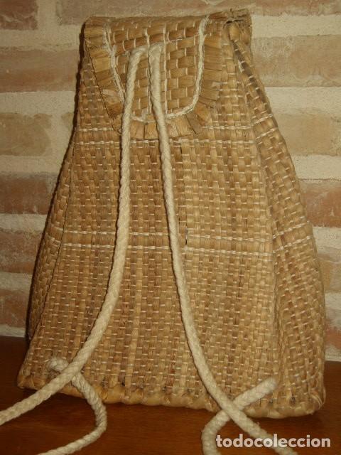 Vintage: MOCHILA DE JUNCOS ARTESANAL.SIN USO. - Foto 6