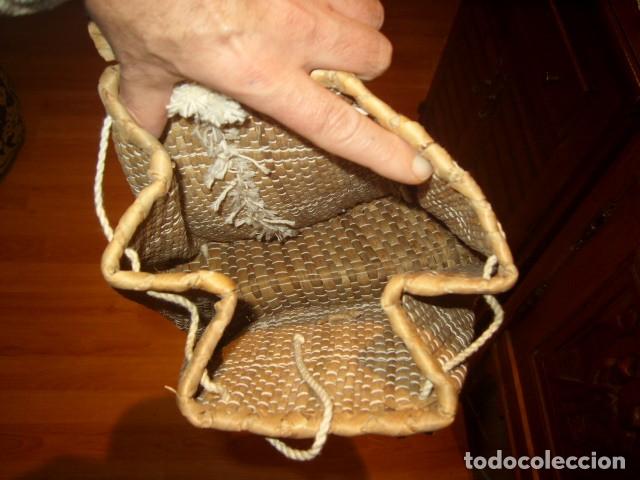 Vintage: MOCHILA DE JUNCOS ARTESANAL.SIN USO. - Foto 9