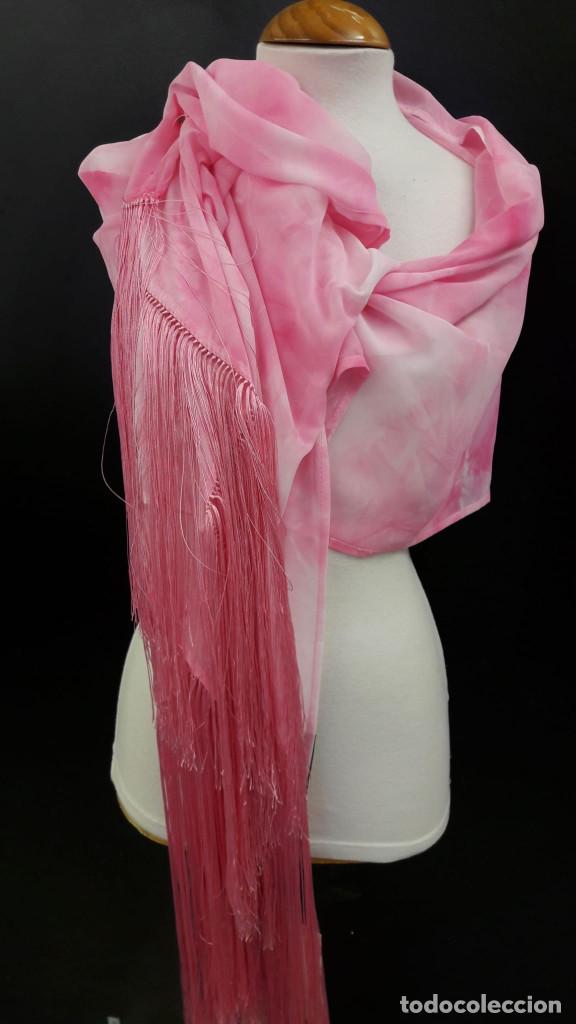 Vintage: ECHARPE. CHAL CON FLECOS. ROSA. HERMES GOVANTES - Foto 1