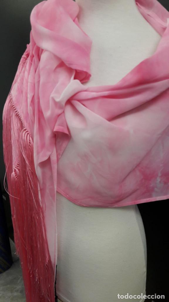 Vintage: ECHARPE. CHAL CON FLECOS. ROSA. HERMES GOVANTES - Foto 2