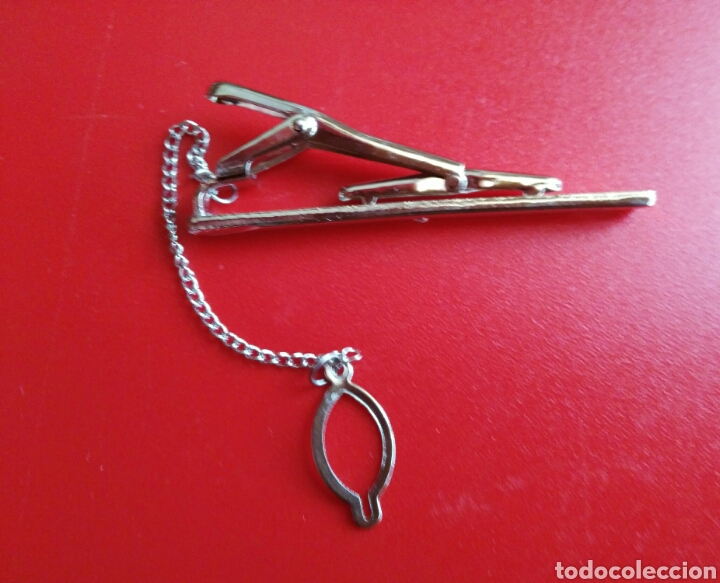 Vintage: PISACORBATAS. CLIP DE CORBATA. CON CADENA Y PIEDRA INCRUSTADA. ENVIO INCLUIDOL - Foto 3
