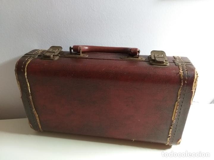 maleta antigua de madera, piel y terciopelo. - Comprar Complementos vintage  en todocoleccion - 191188613