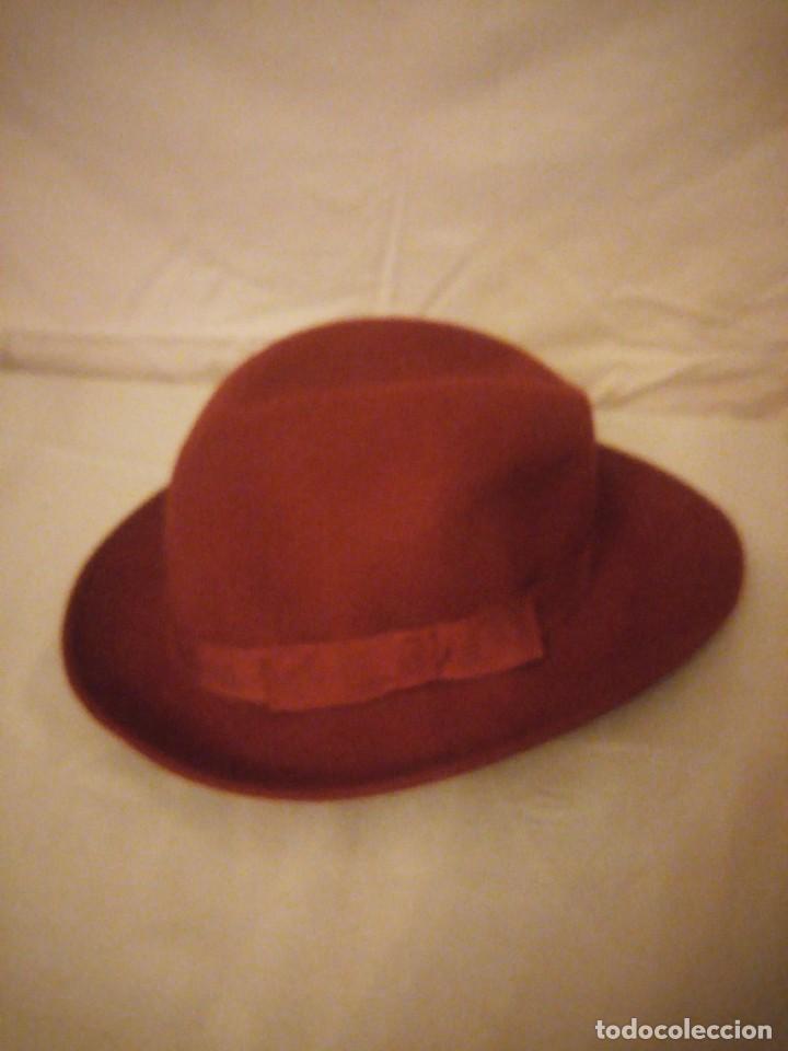 Vintage: Sombrero fedora flexible rojo. - Foto 1