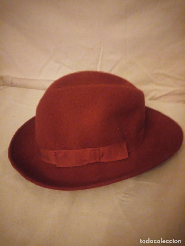 Vintage: Sombrero fedora flexible rojo. - Foto 2