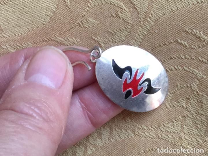 Vintage: PENDIENTES ORIENTALES DE PLATA DE LEY Y ESMALTE - Foto 5