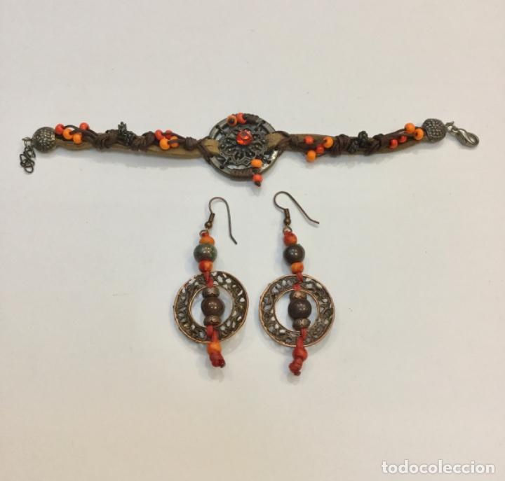 Vintage: Pulsera y pendientes etnicos. NUEVOS - Foto 1