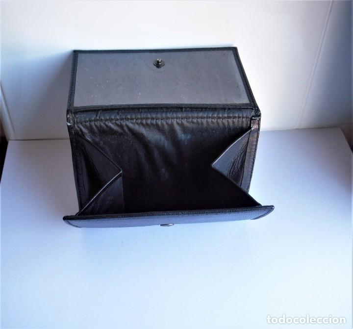 Vintage: MONEDERO BILLETERO DE PIEL NEGRO - Foto 2