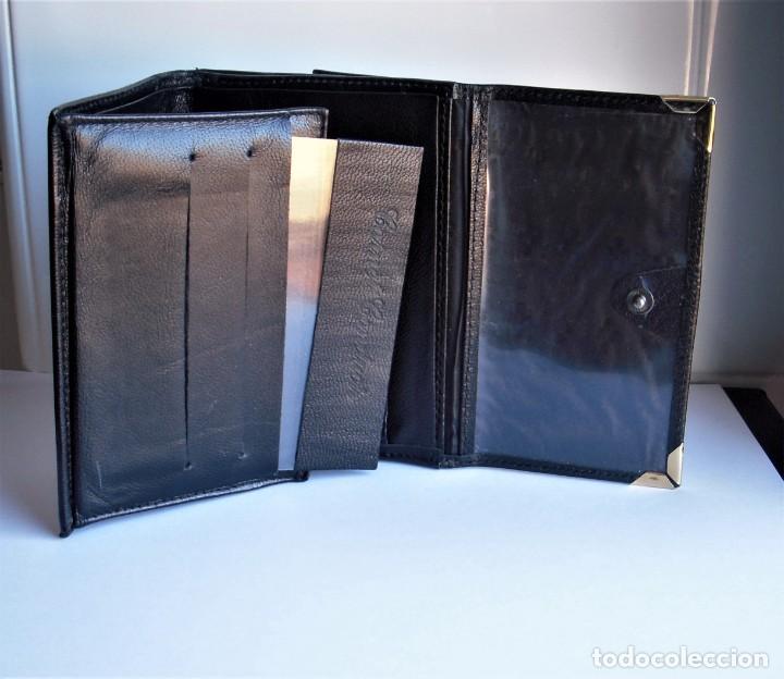 Vintage: MONEDERO BILLETERO DE PIEL NEGRO - Foto 3
