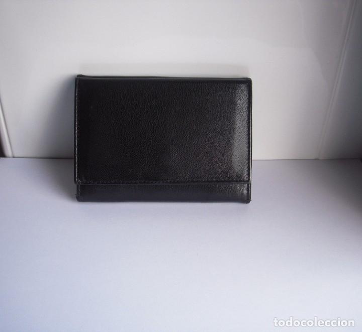 Vintage: MONEDERO BILLETERO DE PIEL NEGRO - Foto 4