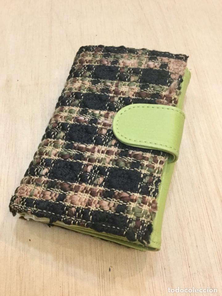 Vintage: Cartera monedero en piel y textil. NUEVA - Foto 1