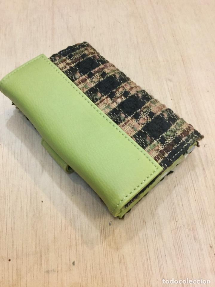 Vintage: Cartera monedero en piel y textil. NUEVA - Foto 2