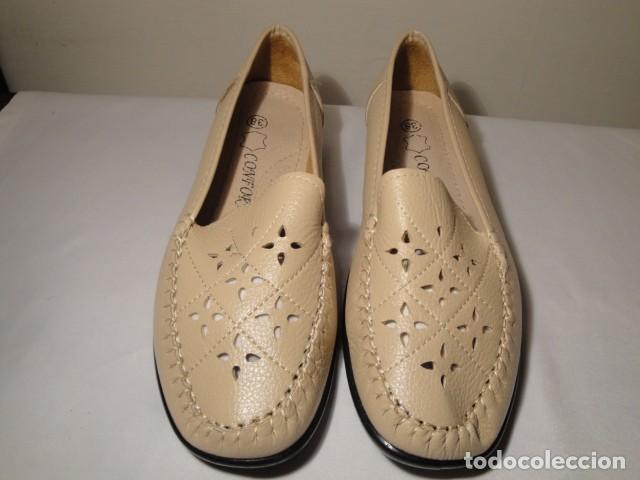 Mocasines vestir verano, señora, color beige. c - Vendido en Venta Directa  - 195433478