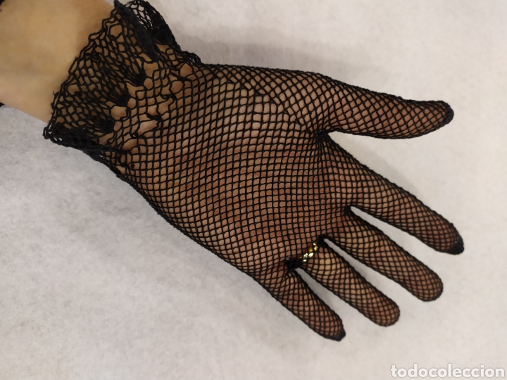 Vintage: Guantes negros de rejilla. - Foto 5
