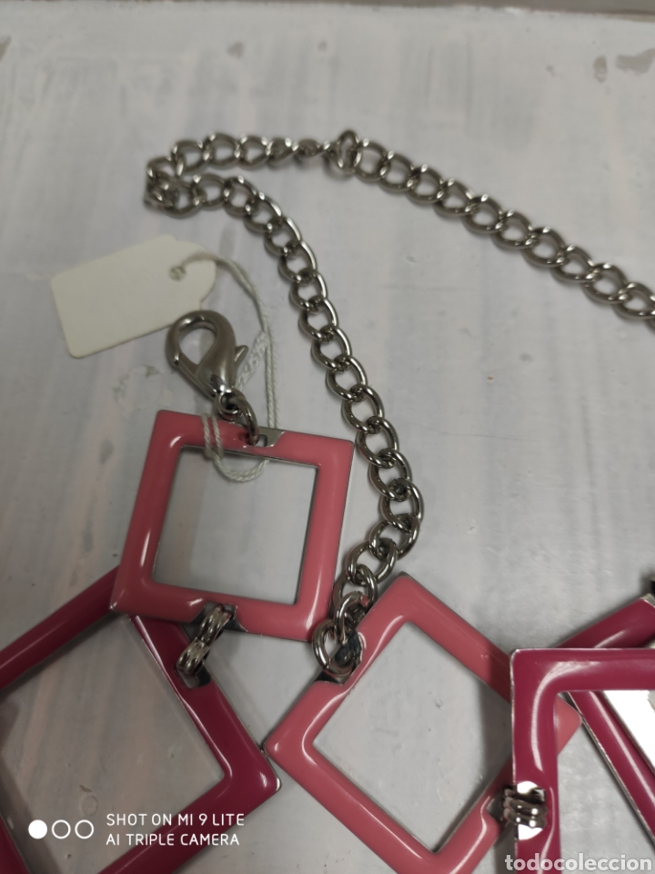 Vintage: CINTUR&Oacute;N CADENA ROSA y plata - Foto 2