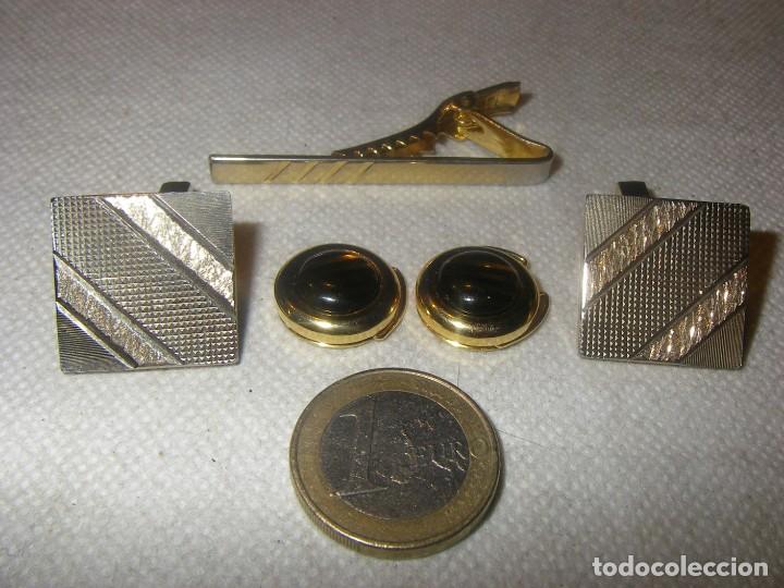 Vintage: Pisacorbatas, gemelos y cubrebotones. - Foto 1