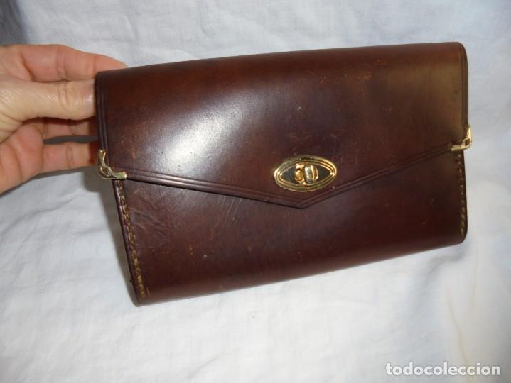 Vintage: BOLSO CARTERA DE CUERO MARRON - Foto 1