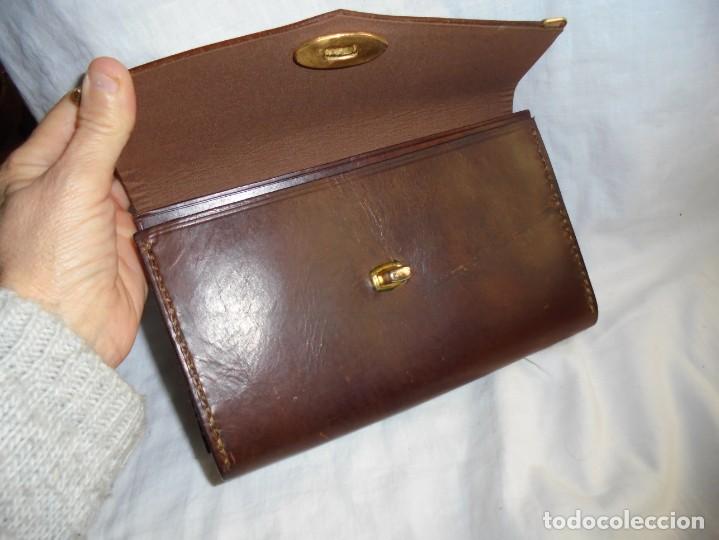Vintage: BOLSO CARTERA DE CUERO MARRON - Foto 6