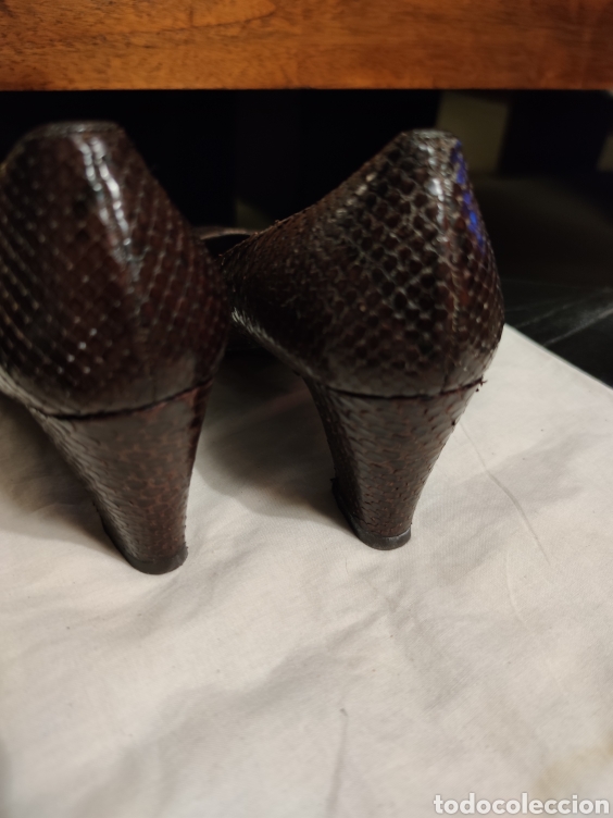 Vintage: Zapatos piel serpiente - Foto 4