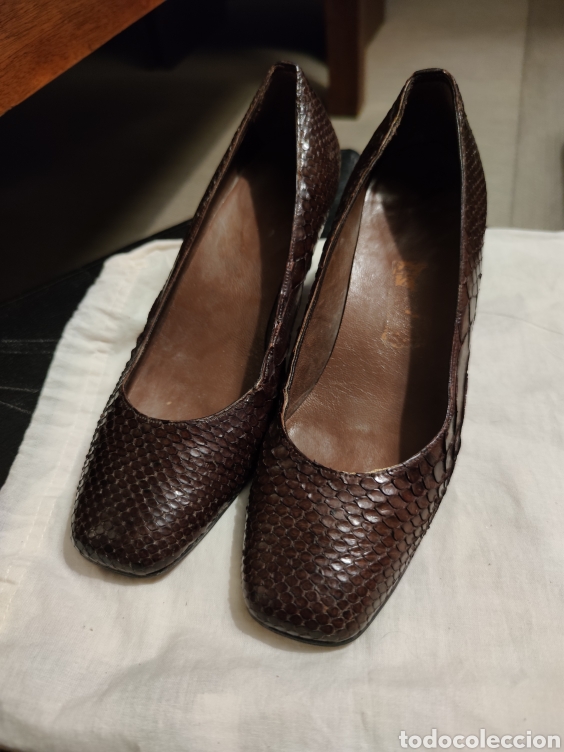 Vintage: Zapatos piel serpiente - Foto 1