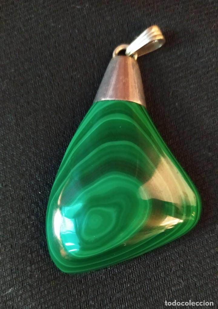 Vintage: COLGANTE DE PLATA Y MALAQUITA - Foto 3