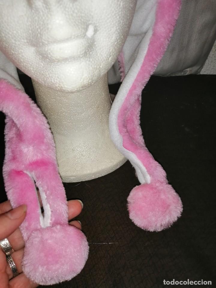 Vintage: Gorrito para ni&ntilde;a rosa y blanca - Foto 4