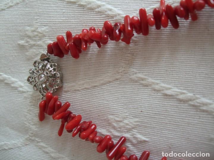 Vintage: COLLAR TURQUESAS Y RAMAS DE BAMBU ROJO - Foto 4