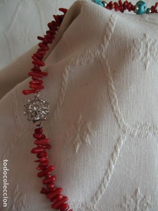Vintage: COLLAR TURQUESAS Y RAMAS DE BAMBU ROJO - Foto 8