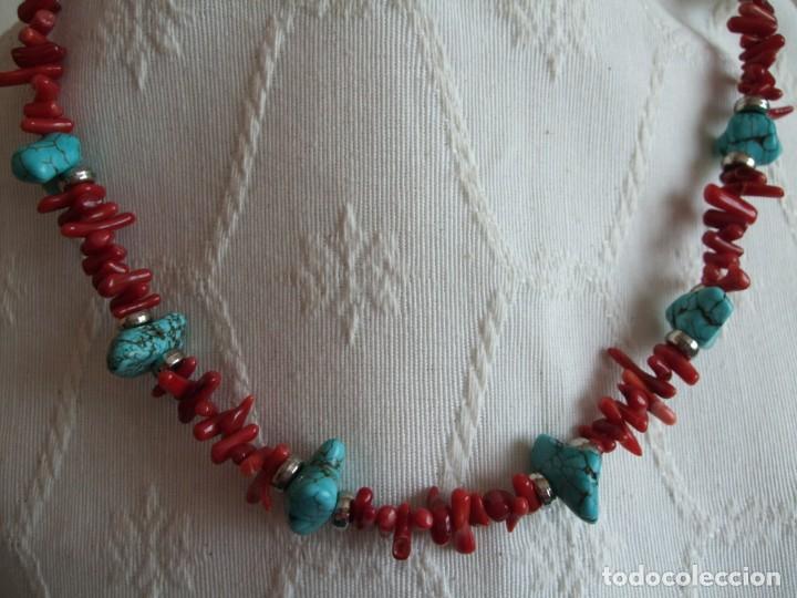 Vintage: COLLAR TURQUESAS Y RAMAS DE BAMBU ROJO - Foto 9