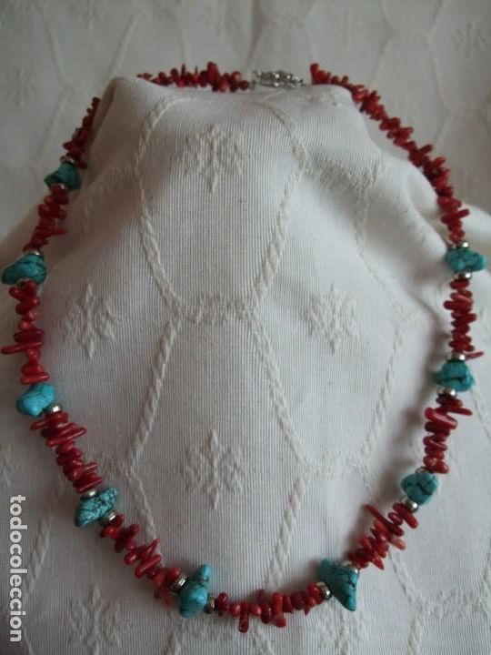 Vintage: COLLAR TURQUESAS Y RAMAS DE BAMBU ROJO - Foto 10