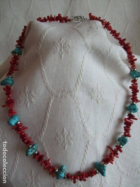 Vintage: COLLAR TURQUESAS Y RAMAS DE BAMBU ROJO - Foto 11