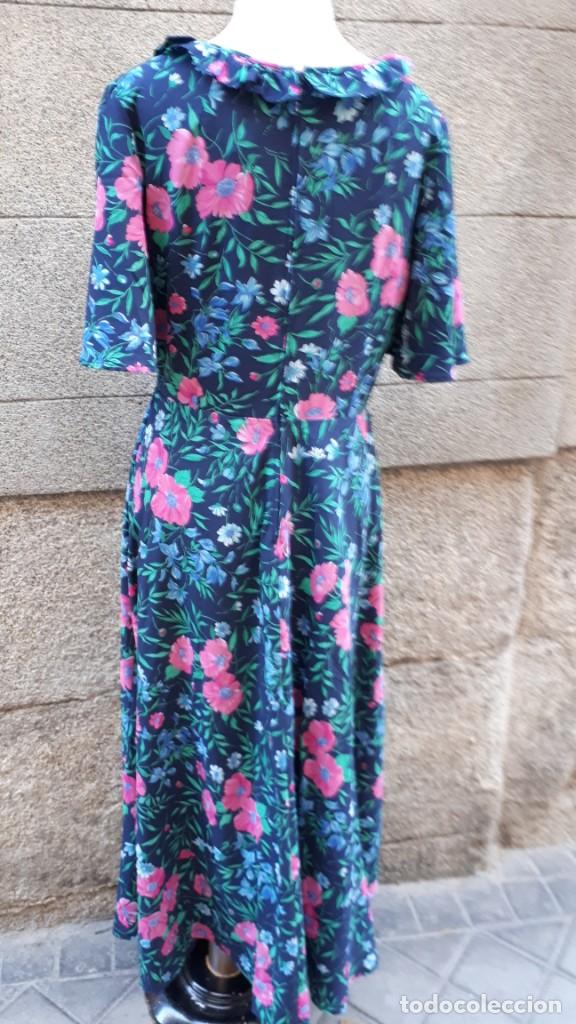 Vintage: VESTIDO LARGO ESTAMPADO A&Ntilde;OS 70 - Foto 2