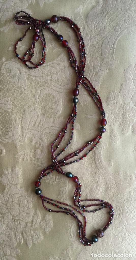 Vintage: COLLAR VINTAGE LARGO CRISTAL DE MURANO GRANATE - Foto 1