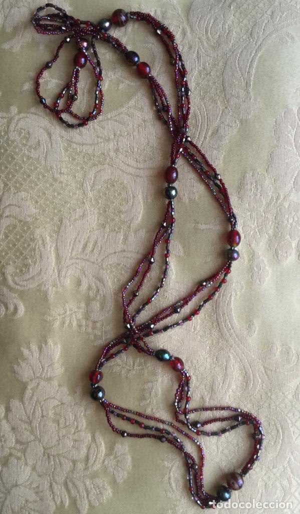Vintage: COLLAR VINTAGE LARGO CRISTAL DE MURANO GRANATE - Foto 4