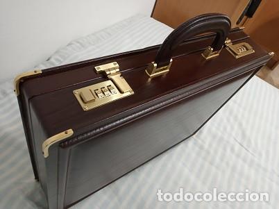 Vintage: malet&iacute;n piel vacuno marr&oacute;n tipo ejecutivo - Foto 8
