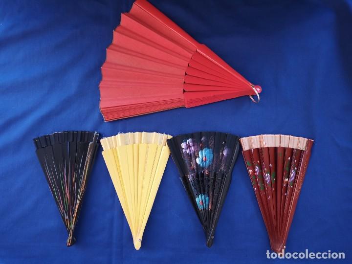 Vintage: Lote de 5 abanico, vintage de madera - Foto 1